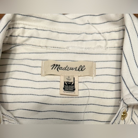 Madewell Denim Classic Button-Up Shirt in Pinstripe NWOT - Picture 9 of 13
